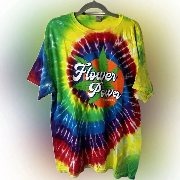 Flower Power Cannabis Co. Tie Dye Tee - NWOT - Picture 1 of 5